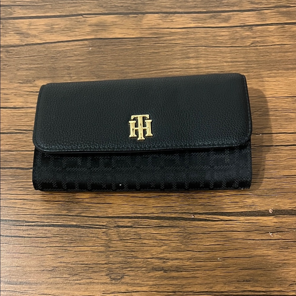 Black Wallet with Gold Logo